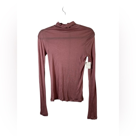 Free People Intimately Petals Long Sleeve Mock Neck Top Rose Size S - Picture 2 of 9